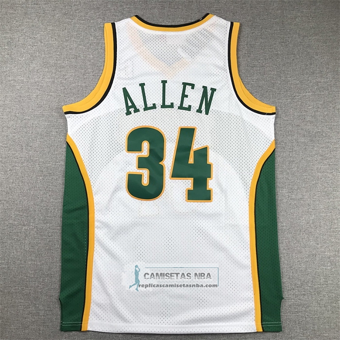 Camiseta Seattle SuperSonics Ray Allen NO 34 Mitchell & Ness 2006-07 Blanco